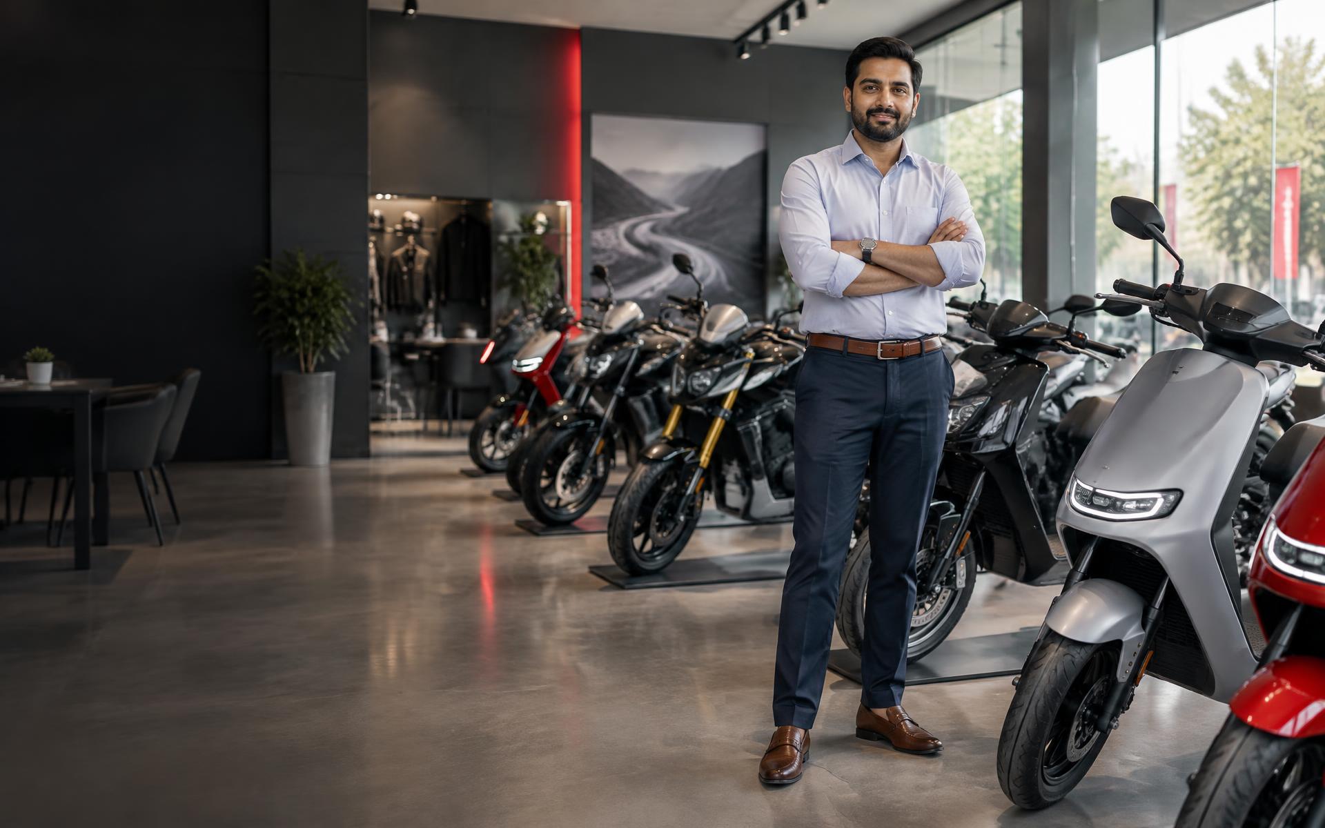 Bikeverse supporting a modern two-wheeler and electric scooter dealership